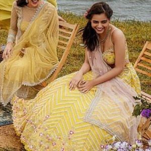 Inspired by anushree reddy designs. Includes lehanga blouse and dupatta.